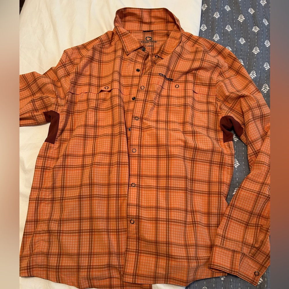 Club Ride Apparel Orange Checkered Shirt